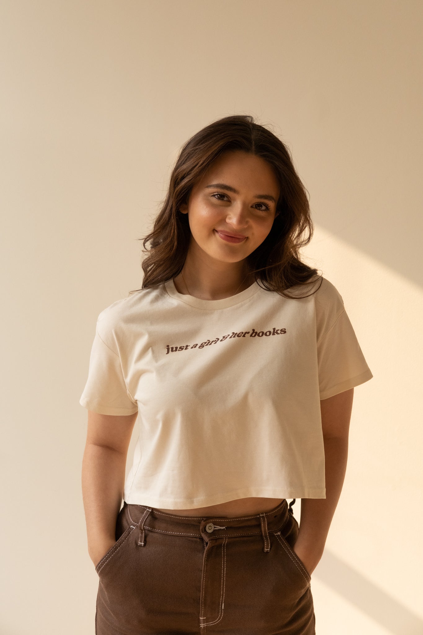 just a girl & her books crop top for book lovers and booktok lovers