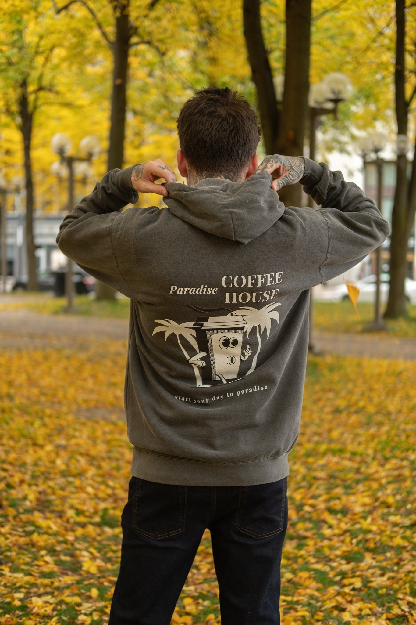 paradise coffee house oversized hoodie fall vibes fall outfit coffee house aesthetic joseph atelier aesthetic pinterest vibes fall outfit small business clothing brand