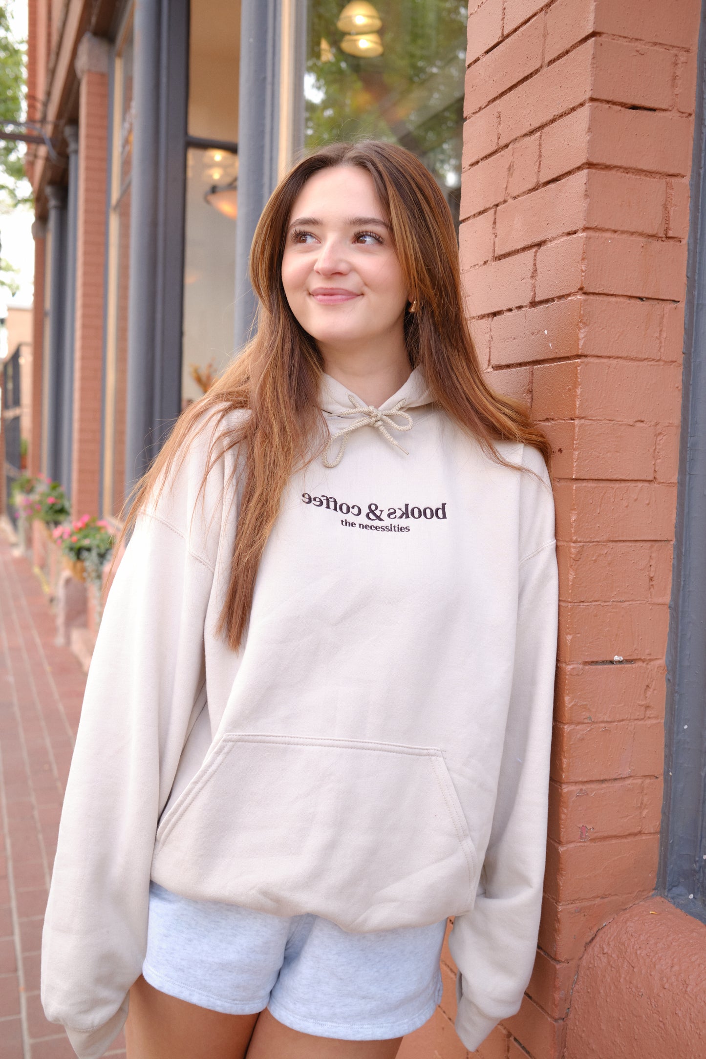 Books & Coffee the Necessities Embroidered Hoodie
