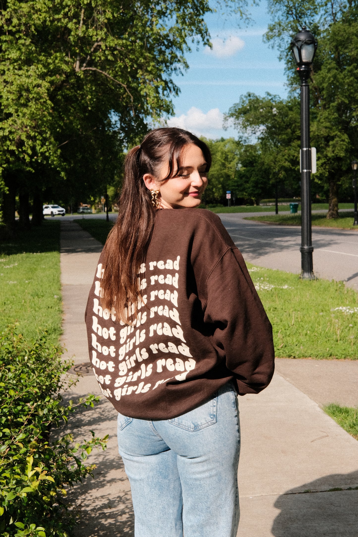 hot girls read crewneck