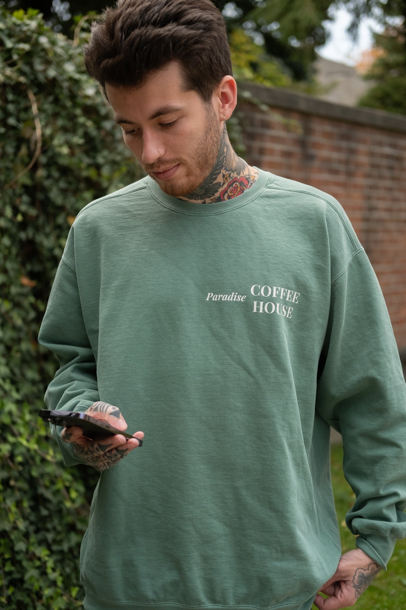 paradise coffee house oversized crewneck fall vibes fall outfit coffee house aesthetic joseph atelier aesthetic pinterest vibes fall outfit small business clothing brand