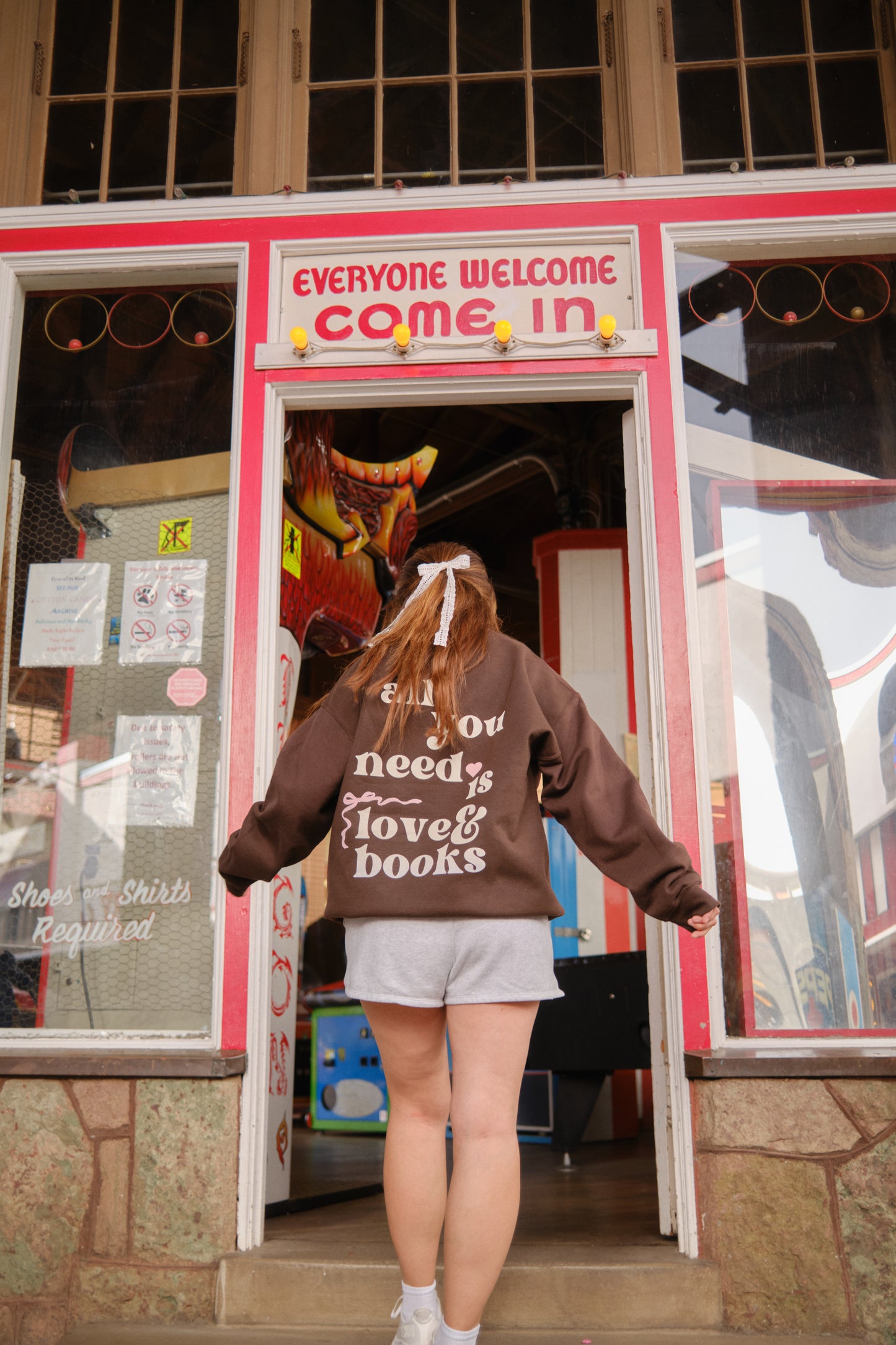 all you need is love & books crewneck