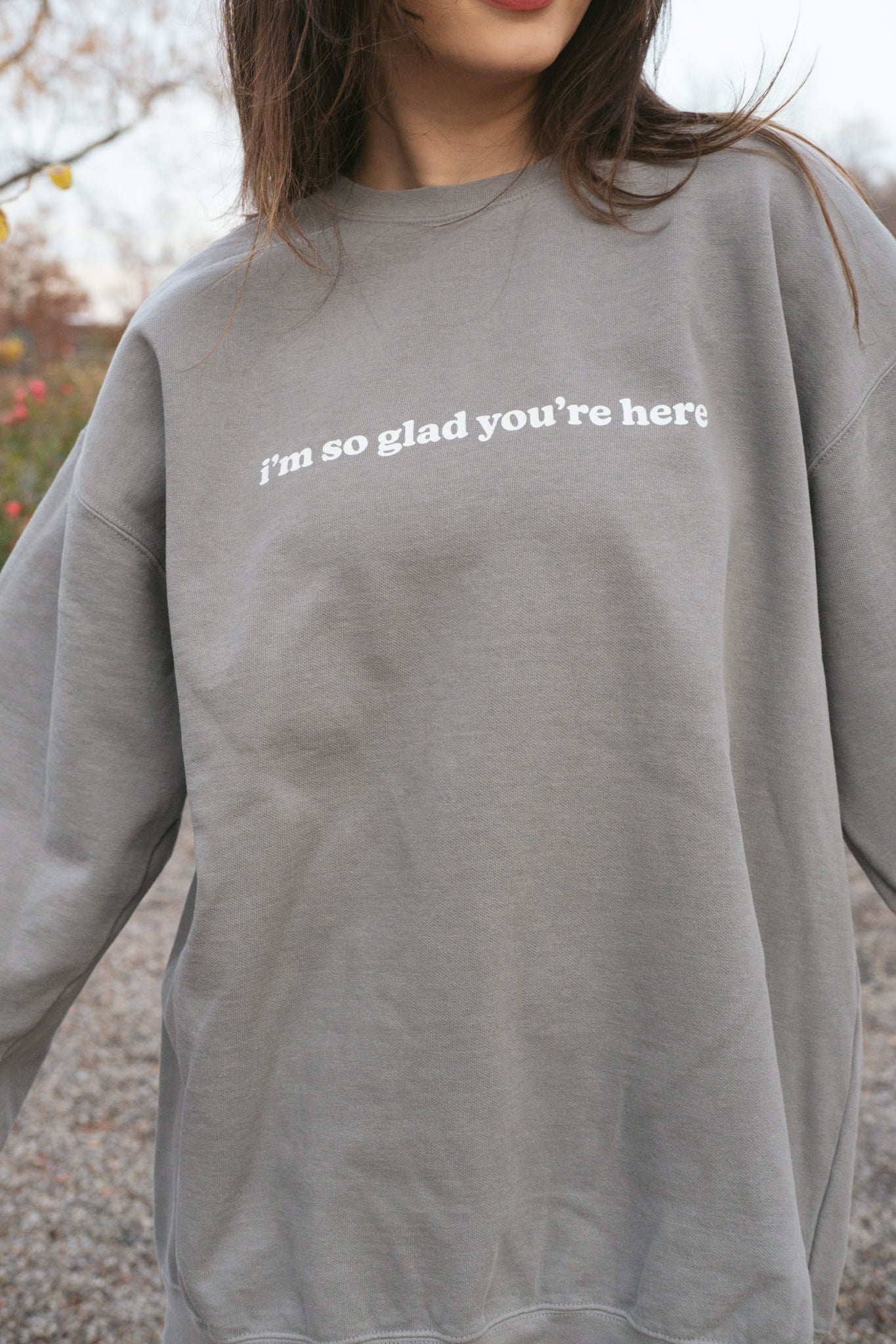 I’m so glad you’re here mental health awareness crewneck suicide prevention aesthetic design Crewneck small business 