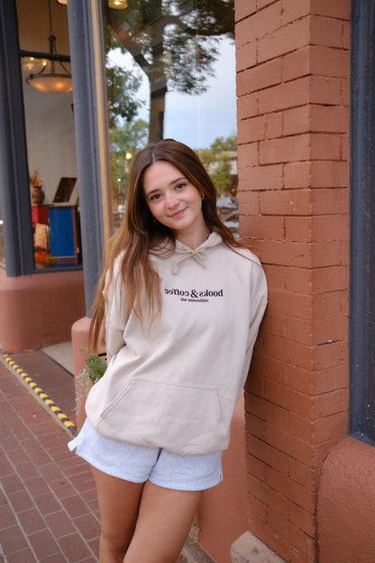 books & coffee the necessities embroidered hoodie